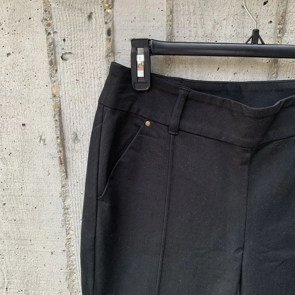 Sundance Women's Front Seam Pull-On Black Tapered Trousers Career Closet Staple